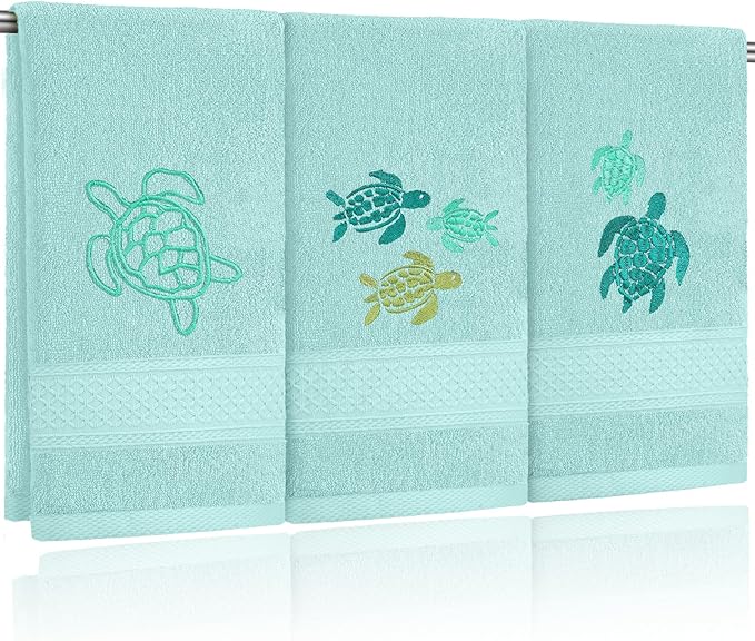 3 Pack Sea Turtle Coastal Hand Towels
