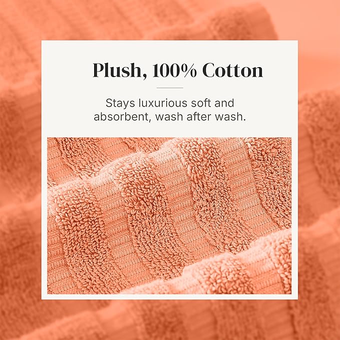 Modern Threads Organic Vines 6-Piece 100% Cotton Towel Set – Yarn Dyed Jacquard