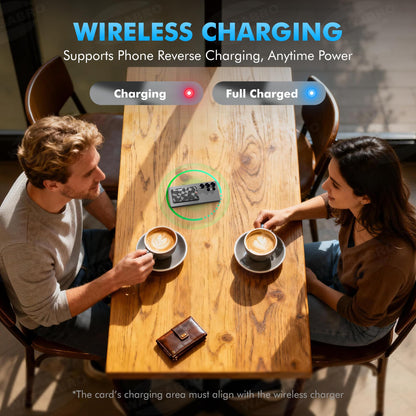 Wallet Tracker Card for iOS & Android, 6-13 Year Battery Slim Bluetooth Smart Card, Credit Card Size Smart GPS for Wallet Passport, Works with Apple Find My & Google Find Hub, Wireless Charging (1)