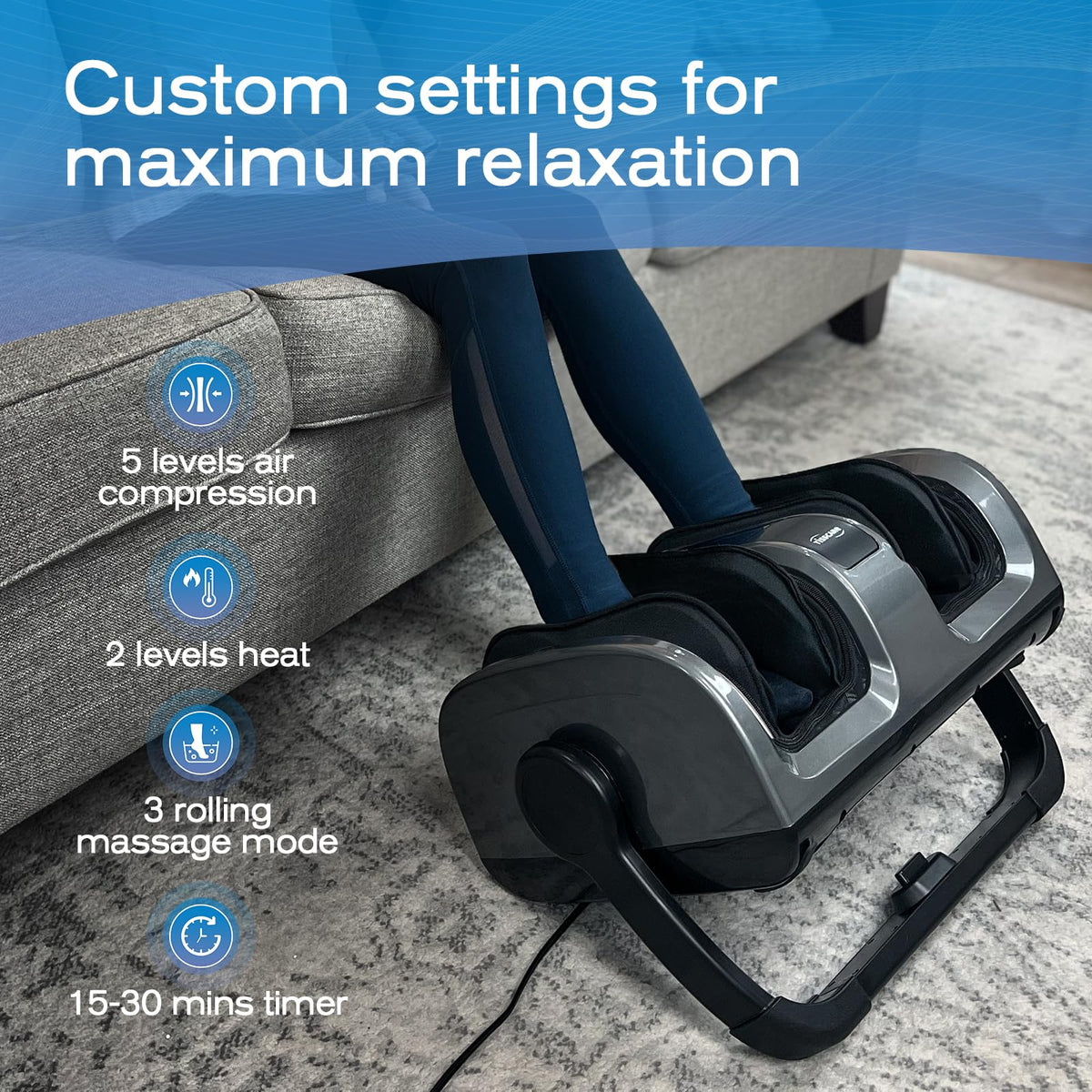 TISSCARE Foot Massager with Heat: FSA HSA Eligible Shiatsu Foot Massager for Plantar Fasciitis,Neuropathy, Circulation and Pain Relief for Foot Calf Gifts for Women and Men