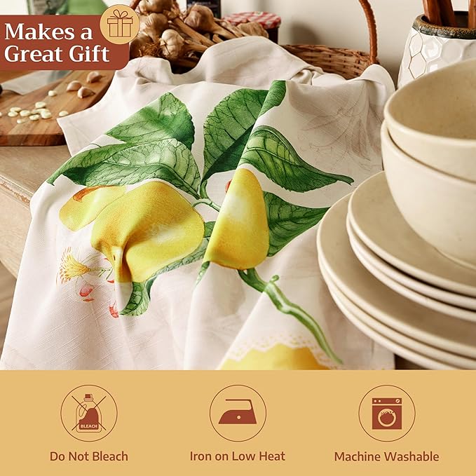 Maison d' Hermine Kitchen Towels Set of 3 100% Cotton 27.50" x 20" Reusable