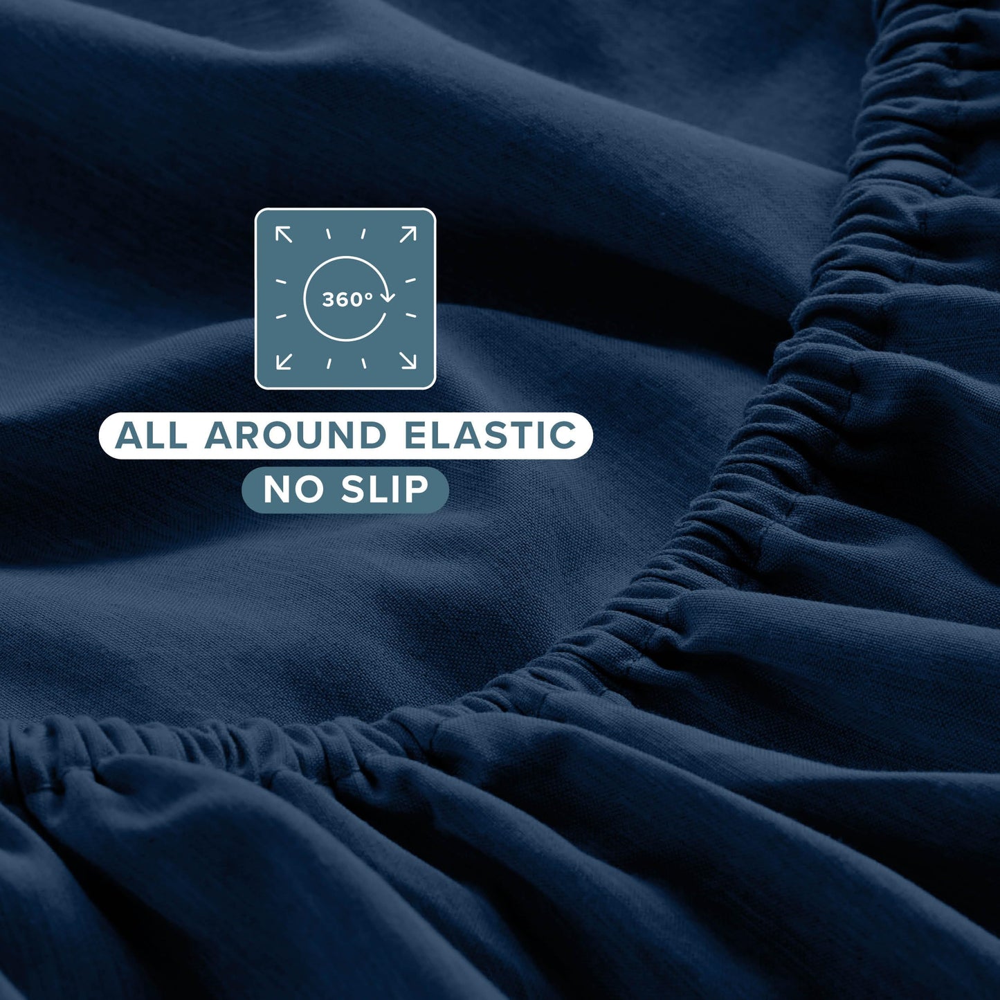 Bare Home Queen Sheet Set - Luxury 1800 Ultra-Soft Microfiber Double Brushed - Deep Pockets - Easy Fit - 4 Piece Set - Bedding Sheets & Pillowcases (Queen, Heathered Dark Blue)