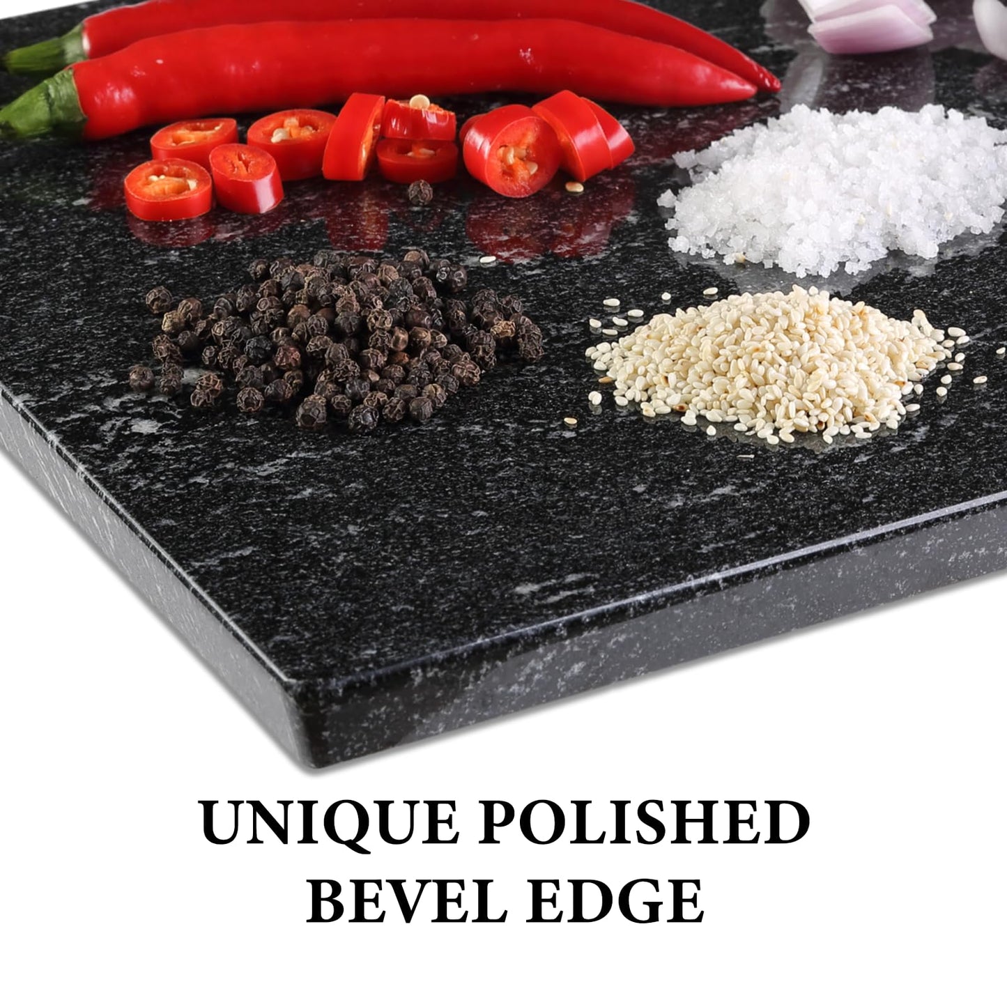 Koville Brazilian Natural Granite Cutting Board for Kitchen, 16x20inch Extra Large Hand Crafted Stone Slab for Cheese, Charcuterie, Pastry Board - Wedding Gift, House Warming Gift