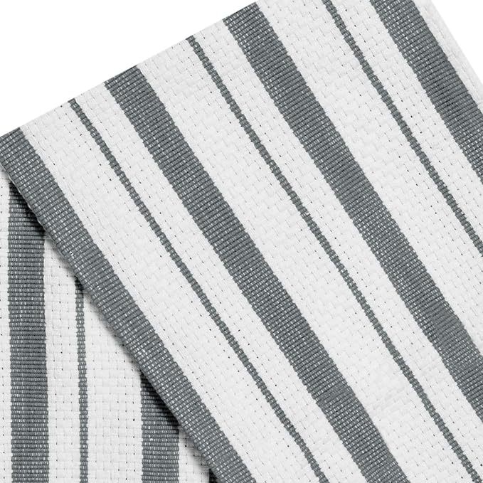 COTTON CRAFT - 4 Pack - Basket Weave Kitchen Towels - Grey - Cotton - Oversized