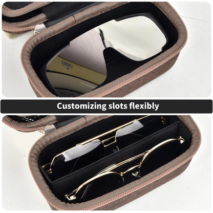 Grapsa Travel Sunglasses Organizer Cases for Quay Polarized Sunglasses Men Women, Trendy Sunglasse Storage Holder (Bag Only) (Classic, Brown-2 Slot)