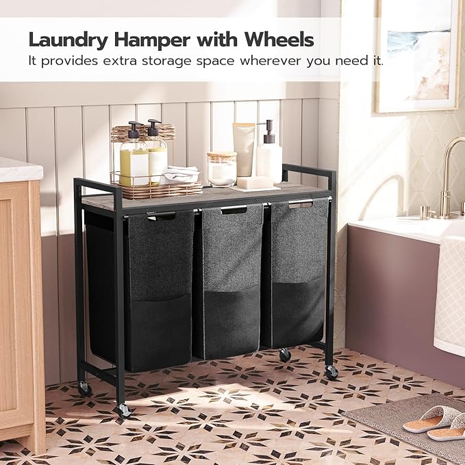 HOOBRO Laundry Sorter 3 Section, Laundry Hamper