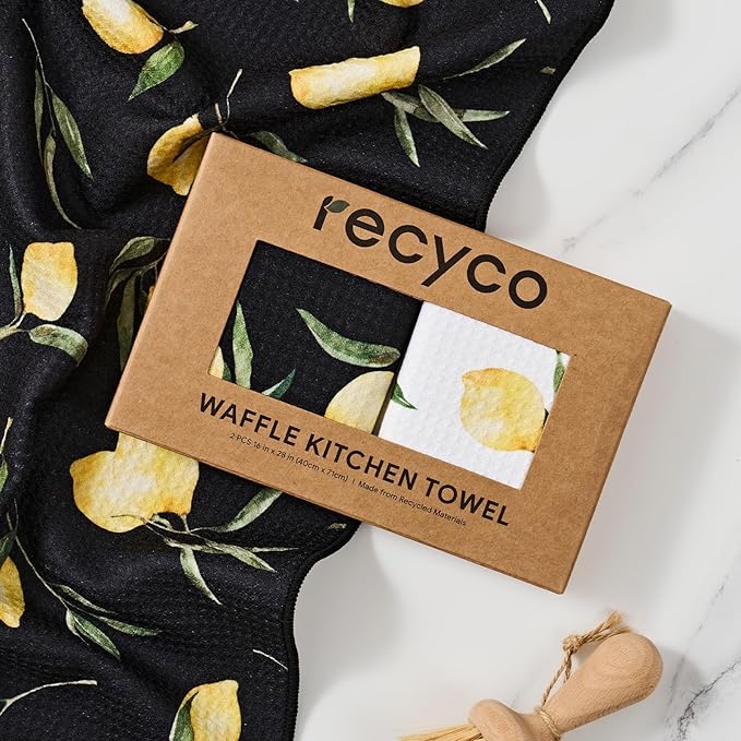 RECYCO Waffle Kitchen Towel Set of 2