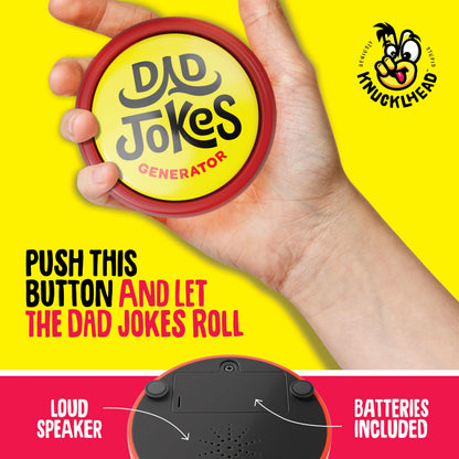 Knucklhead Dad Jokes Button - Father's Gift - Features 50+ Funny Dads Joke - Gift for Fathers Birthday Present from Wife, Son, Daughter, Kids - Silly Gag for Men - Funny Gifts for Adults, Dad Presents