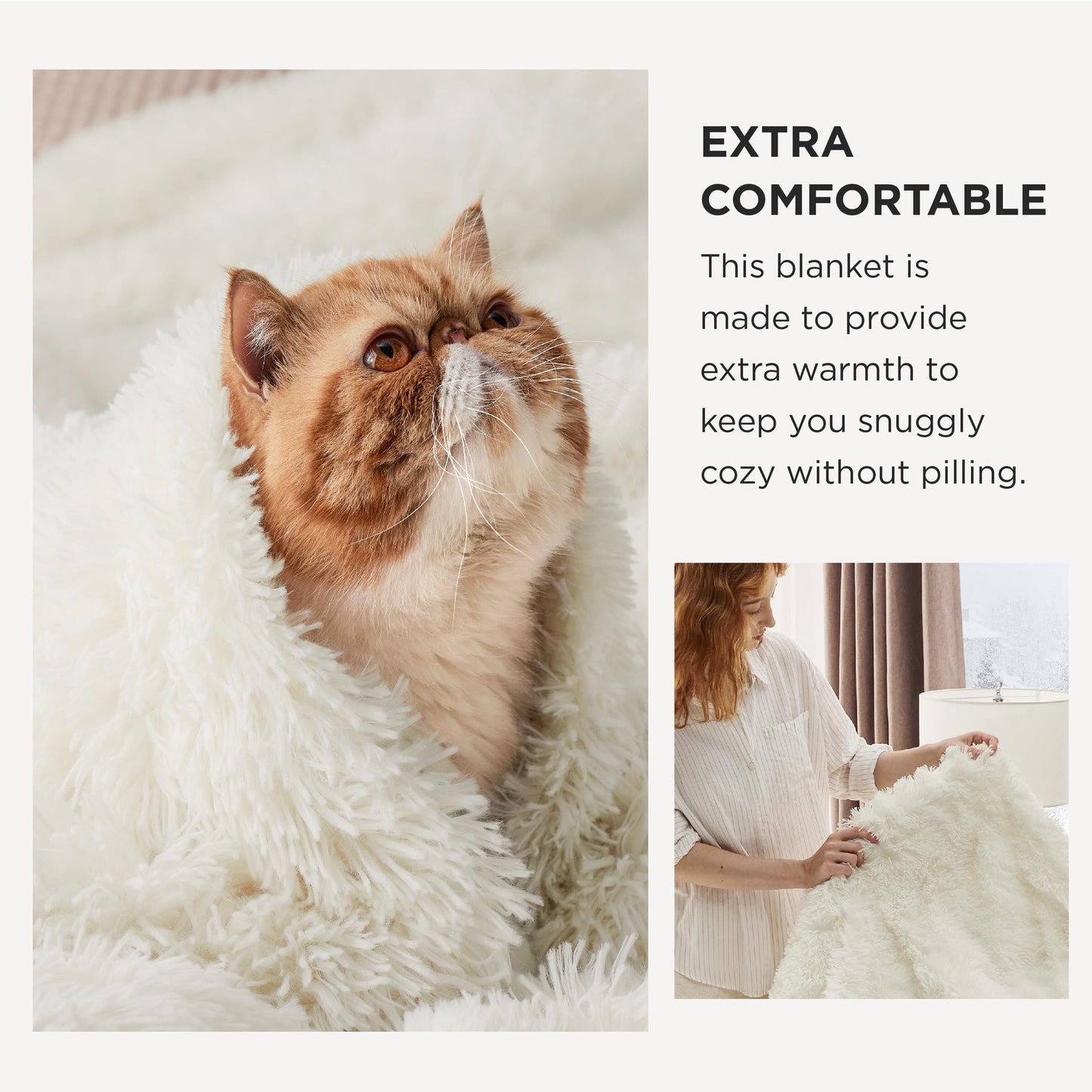 Bedsure Bundle of 1 Sherpa Blanket 50x60 & 1 Faux Fur Blanket 50x60