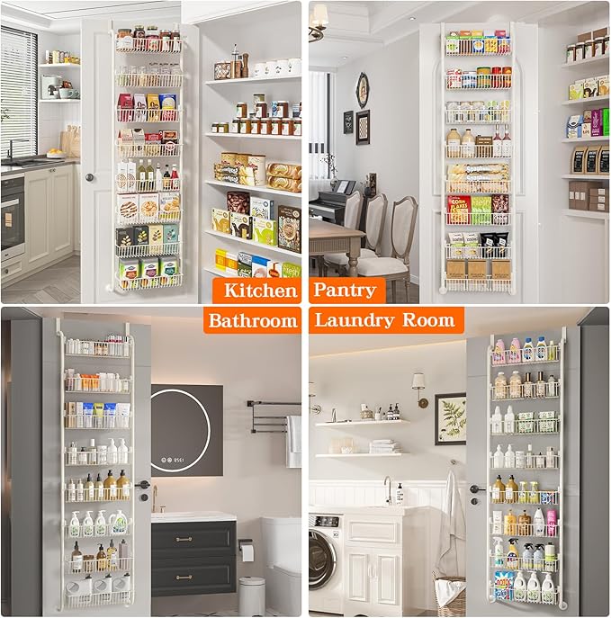 MIAOLI Over the Door Pantry Organizers and Storage, 8-Tier Spice Rack, Home &