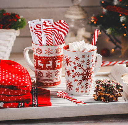 Gift Boutique Christmas Peppermint Candy Cane Spoons 24 Pack Edible Mint Candies Spoon Individually Wrapped for Stirring Beverages Cocoa Tea Coffee Cocktails, Stocking Fillers Holiday Party Favor Gift