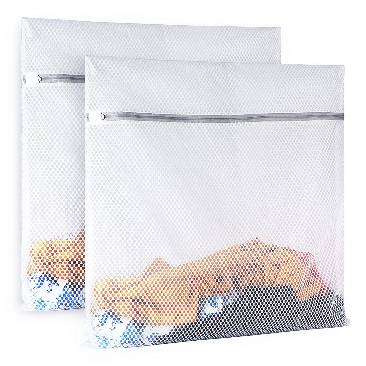 2 XX-Large Honeycomb Mesh Laundry Bag Delicates Durable for Washing Machine,24 x 24 Inches lingerie bags for Laundry, Travel Storage Organize Bag for Cotton Clothes,Sheet,Sweater, Shoes