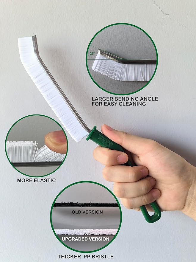New Crevice Cleaning Brush, Hard-Bristled Washing Brush, Corner Edge Cleaning