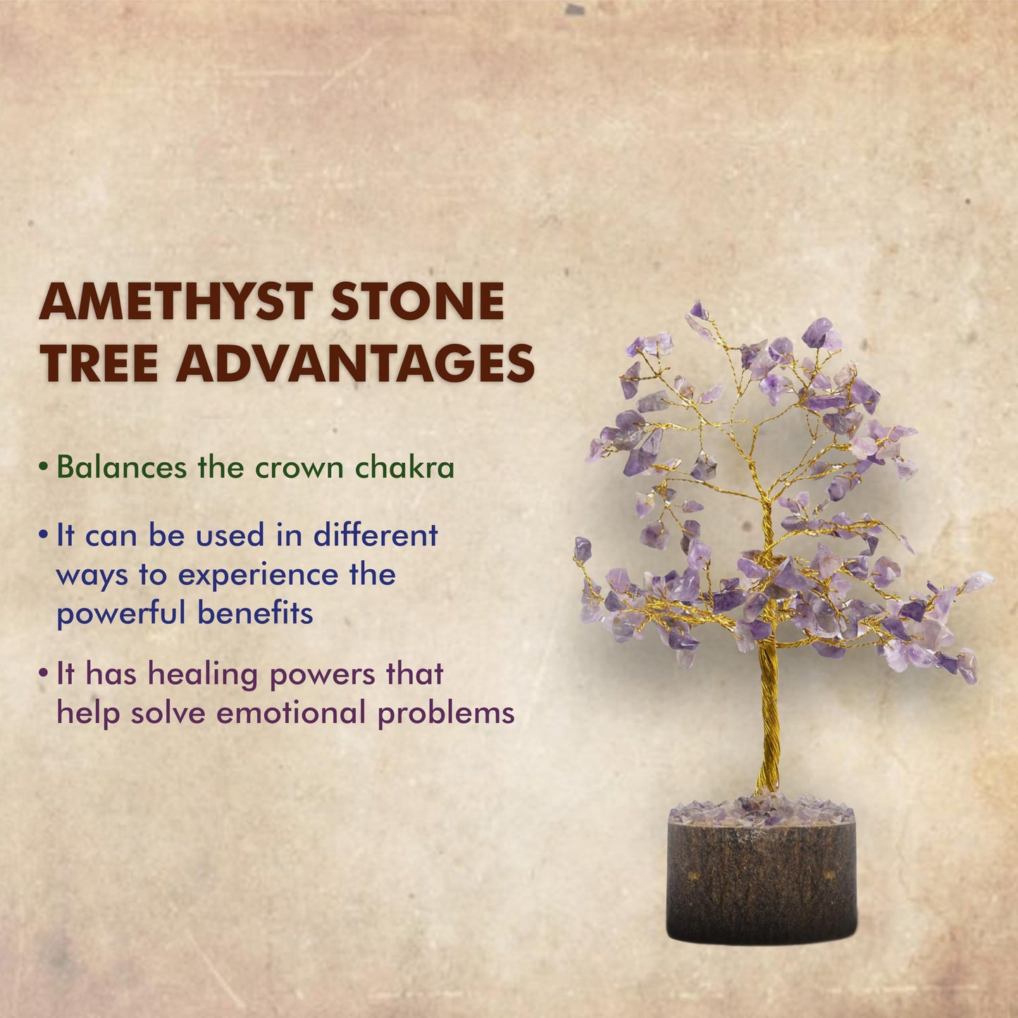 Crystal Tree for Home Decorations Crystals and Healing Stones Witchy Room Crystal Decor Tree Crystal Gifts Gem Tree Christmas Tree Stands for Real Tree (Amethyst Tree)