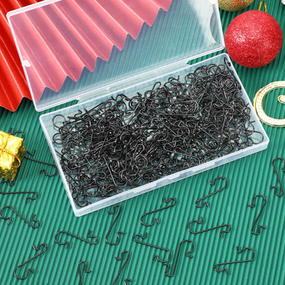 SEPGLITTER 240 PCS Christmas Ornament Hooks Black Metal Wire Hooks S-Shaped Hangers with Storage Box for Hanging Christmas Decoration