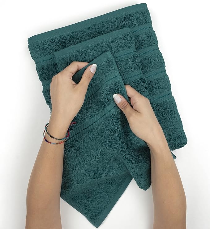 American Soft Linen Luxury 4 Piece Bath Towel Set, 600 GSM 100% Cotton Turkish