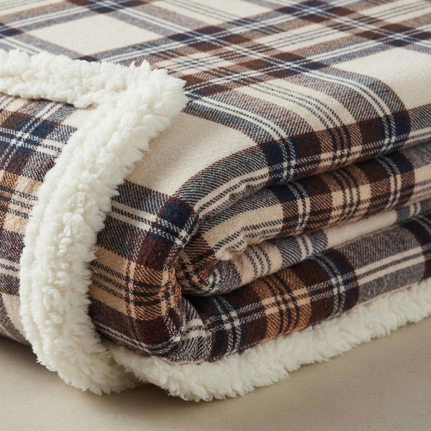 Eddie Bauer - Sherpa Throw Blanket for Couch 50x60 – Ultra Soft Reversible Fleece & Plush Sherpa Blanket, Warm Cozy Plaid Throw Blanket for Sofa, Bed, Living Room, Cabin Decor