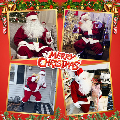 dgdgbaby Santa Claus Costume for Men Women Adult - 9pc. Deluxe Costume Santa Suit Outfit