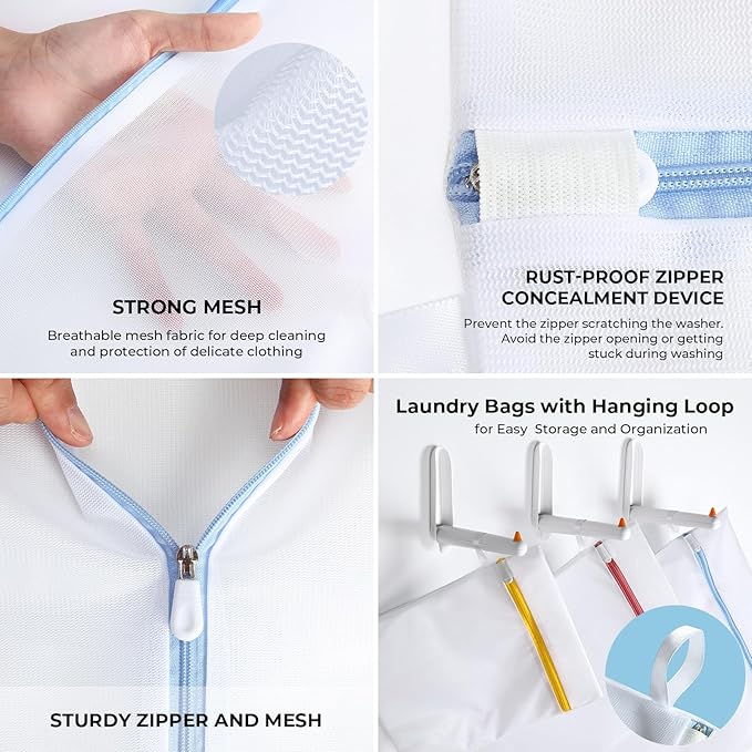 9 Pack Laundry Bag, Mesh Laundry Bags