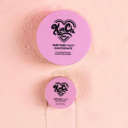 Kimchi Chic Beauty Puff Puff Pass Set and Bake Setting Powder for Makeup, Extra Fluffy Loose Face Powder Poof, Soft Natural Face Makeup for Uneven Skin Tone, 03 Translucent