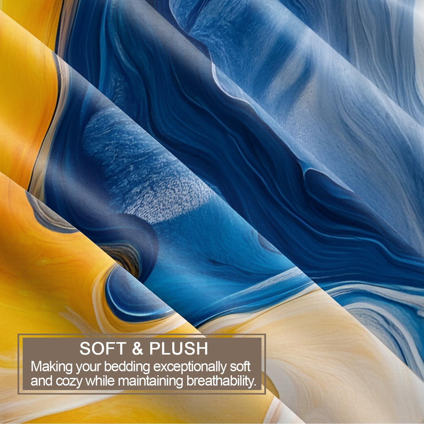 Twin Size Duvet Cover Abstract Fluid Print Duvet Cover Abstract Art Comforter Cover Modern Waves Bedding Kids Room Bedding Decor (Reversible Printing)