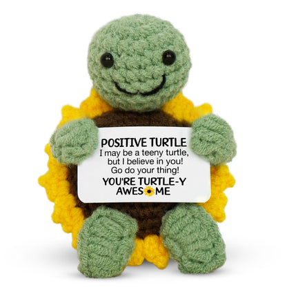 OASSIE Turtle Gifts for Women - Mini Handmade Positive Turtle Crochet Animals, Birthday Relaxation Graduation Gifts for Teen Girls Boys Daughter Mom Sister Friend Teacher Nurse Women