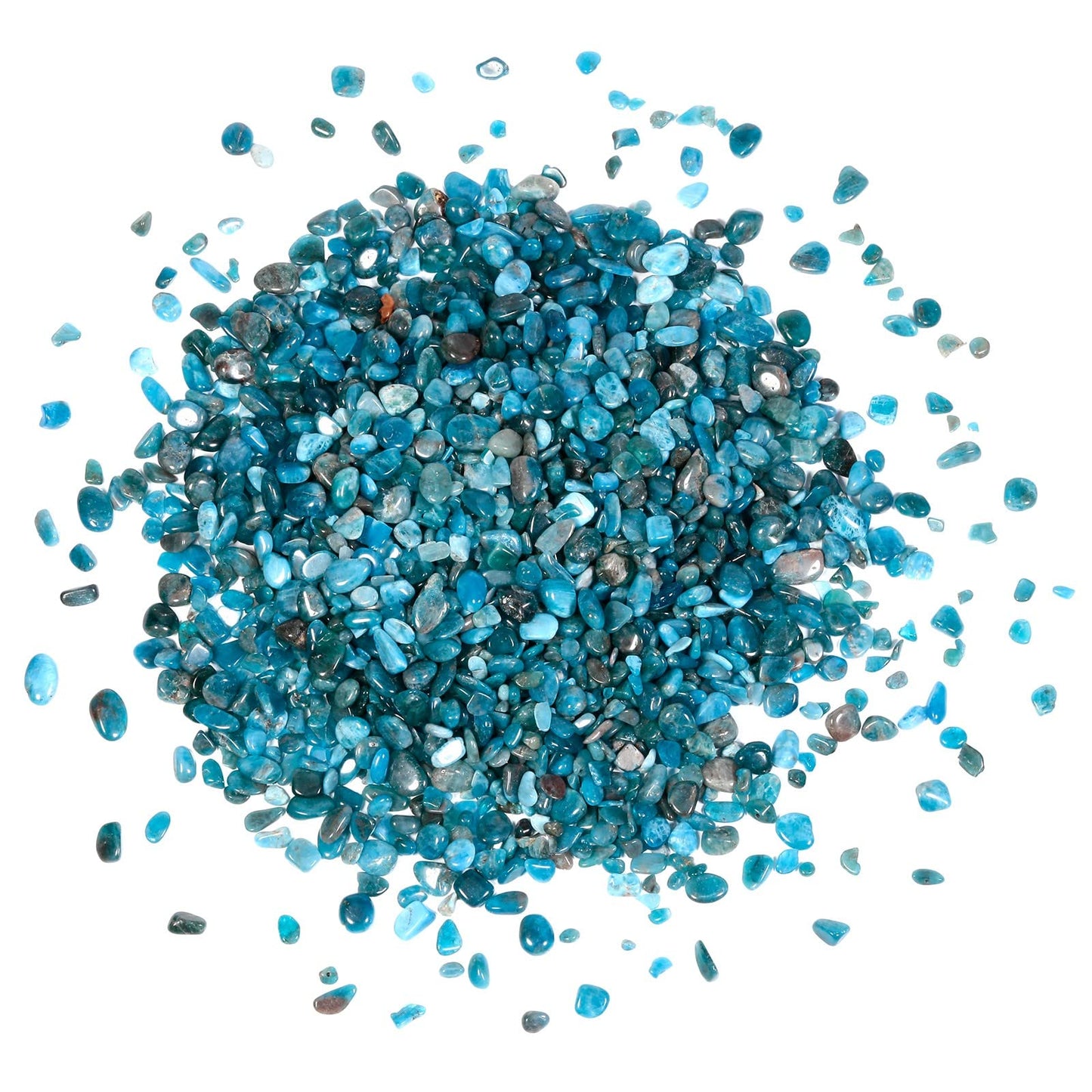 mookaitedecor 1 Pound Blue Apatite Chip Stones Crushed Crystal, Polished Rocks for Crafts, Art, Jewelry Making and Decorative Stone