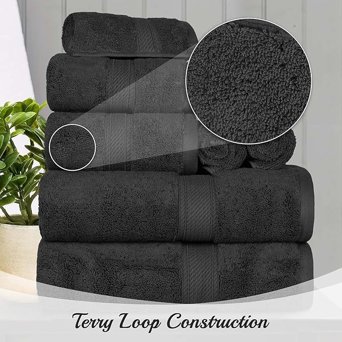 Superior Egyptian Cotton Pile Bath Towel Set of 4, Ultra Soft Luxury Towels