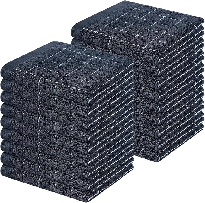 Homaxy 100% Cotton Terry Kitchen Dish Cloths, Ultra Soft and Absorbent Dish
