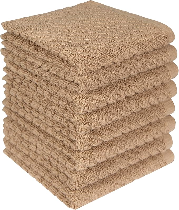 Bumble Towels Premium Kitchen Dish Cloths | 8 Pack | Diagonal Deluxe Dish Cloth
