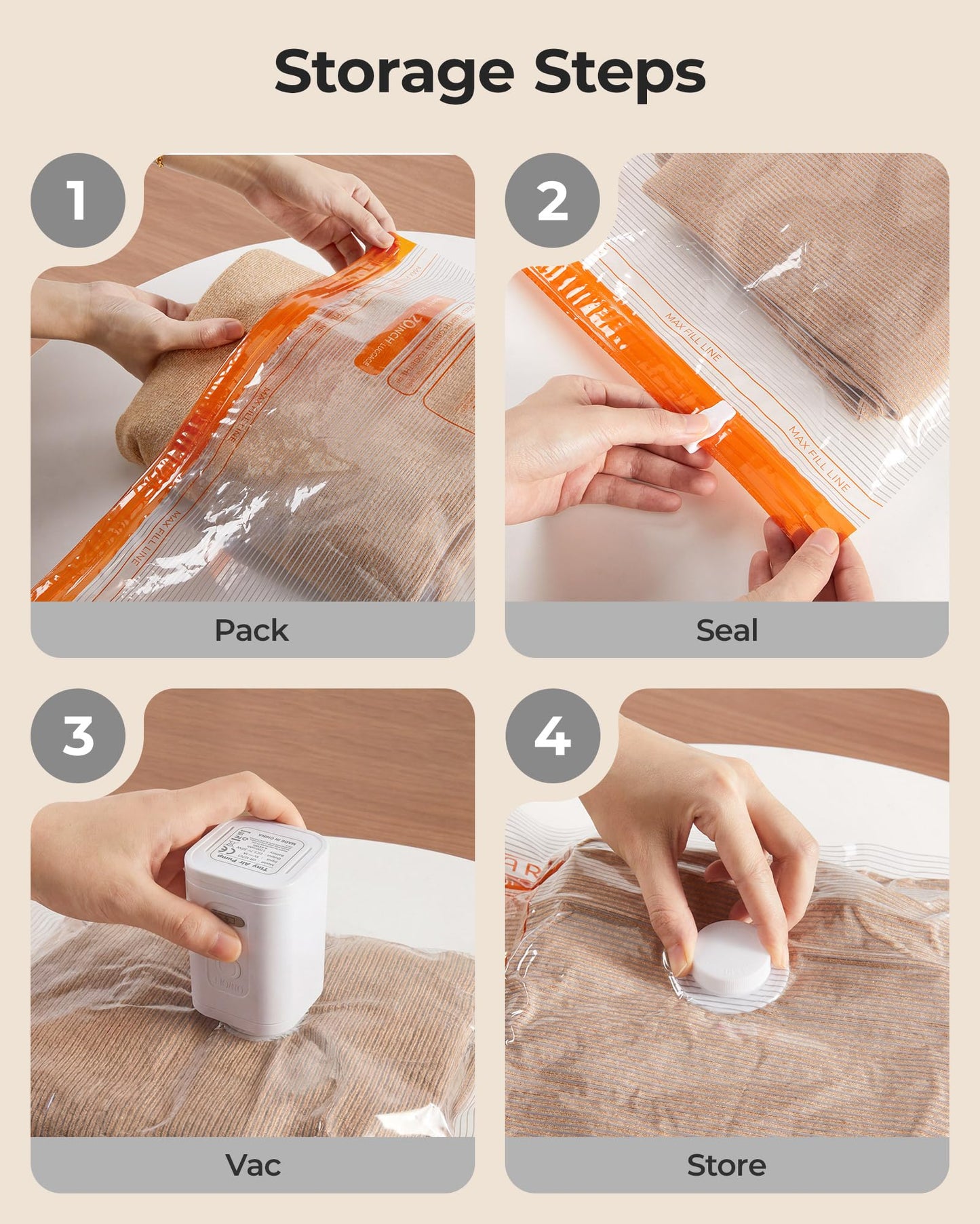 BAGSMART Travel Vacuum Bags with Electric Pump, Vacuum Seal Bags for Clothing Travel & Organization, 4000Pa Space Saver Bags for Carry-on Luggage, 18 Pack with Shoe, Laundry & Toiletry Bags