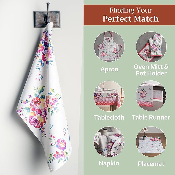 Maison d' Hermine Kitchen Towels Set of 3 100% Cotton 27.50" x 20" Reusable