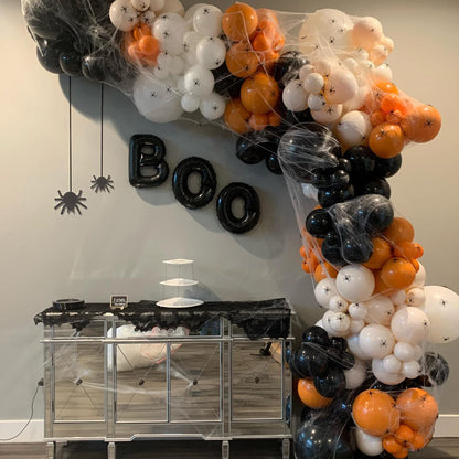 169Pcs Halloween Balloons Garland Kit for Parties - Orange Apricot Off-White Balloons Arch Kit for Baby Shower, Birthday, Halloween