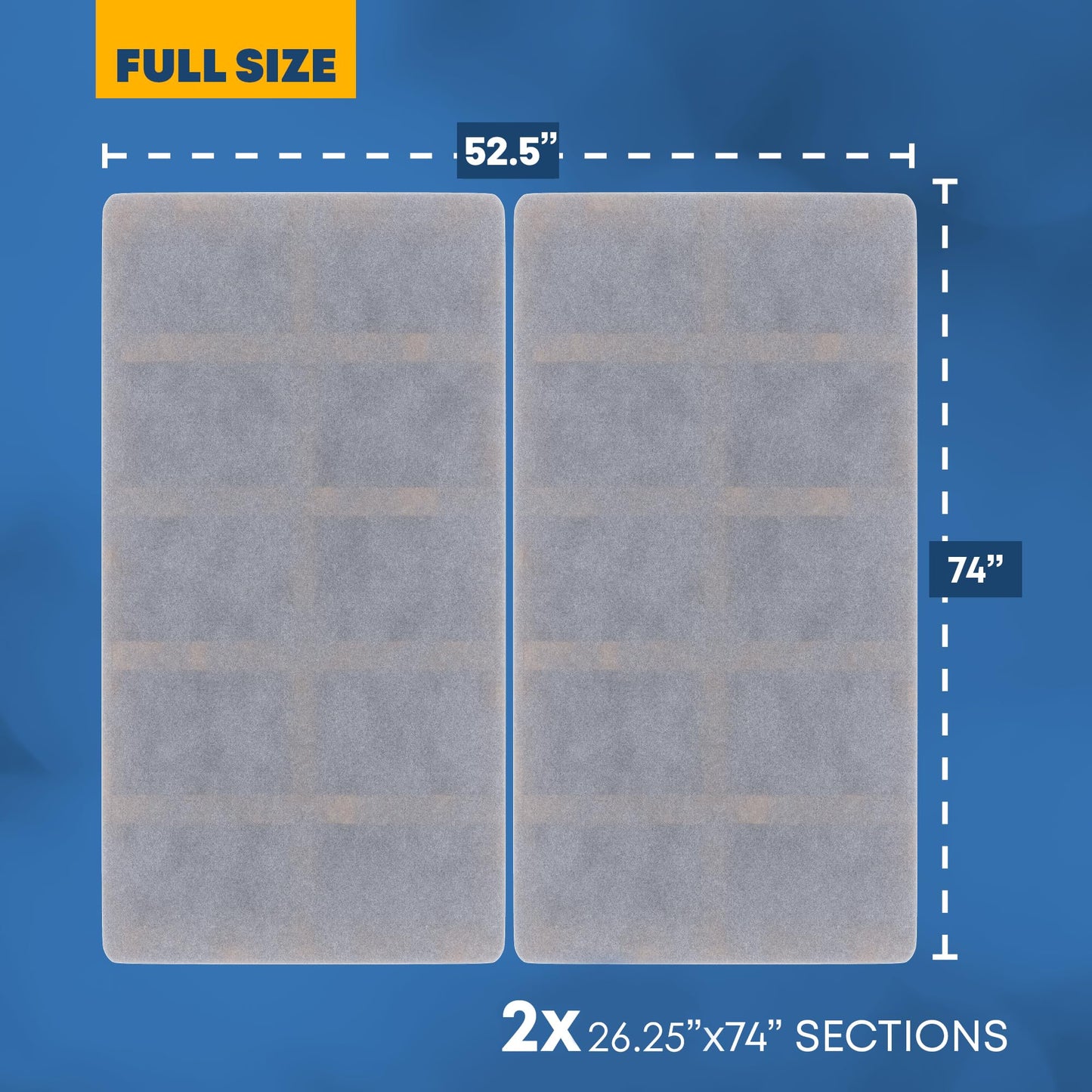 Nutan, 1.5-Inch Split Wood Bunkie Board for Mattress/Bed Fully Assembled, Improved Comfort and Support, Full, Grey