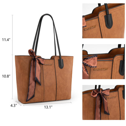 Montana West Tote Bags for Women Medium Top Handle Satchel Purses Large Shoulder Handbag Hobo Bags Brown MWC-323BR
