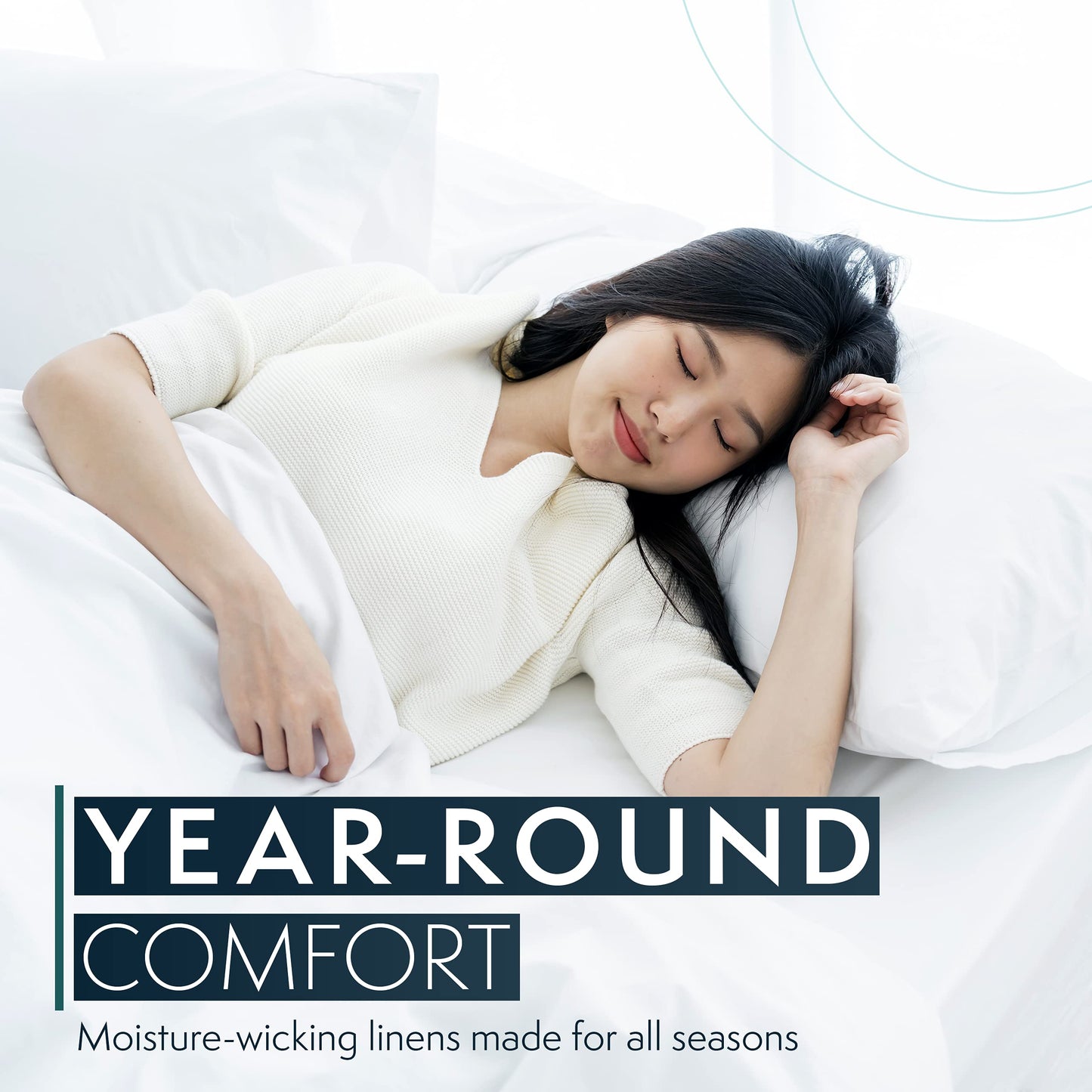 HC Collection Duvet Cover - Ice Blue Queen Size Duvet Cover - 3 Piece Soft Breathable Microfiber Duvet Cover Set with Zipper Closure & 2 Pillow Shams
