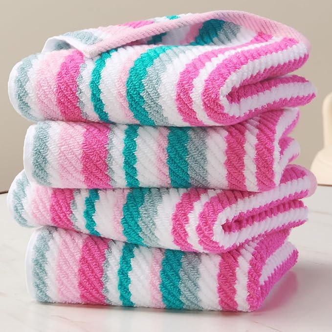 VOOVA & MOVAS Cotton Hand Towels Set of 4, Soft & Absobent & Lightweight