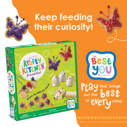 MindWare Best You Krafty Kitchen Snacks Kit, Kids Cooking and Snack Prep Set with Games and Recipes, Hands On Food Exploration Activity for Kids Ages 5 and Up, Healthy Eating Play Kit
