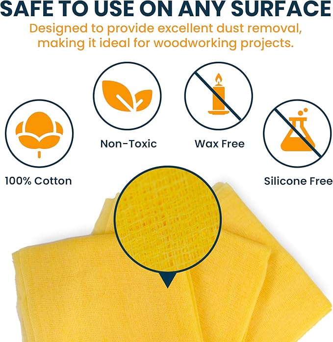 MāKRS 18" x 36" Pro-Tack Tack Cloth, Remove and Trap Dust Particles, 100% Cotton