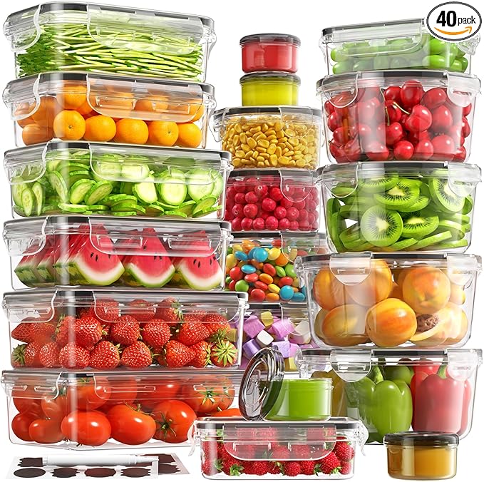 40 PCS Food Storage Containers