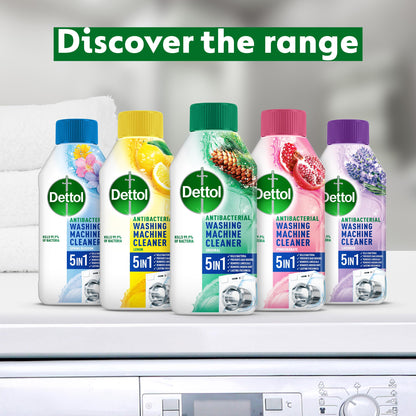 Dettol Washing Machine Cleaner, Lemon, Multipack of 6 X 250ml, Total of 1.5L, Wasing Machine Limescale Remover, Washing Machine Descaler, Antibacterial, Disinfectant, Laundry