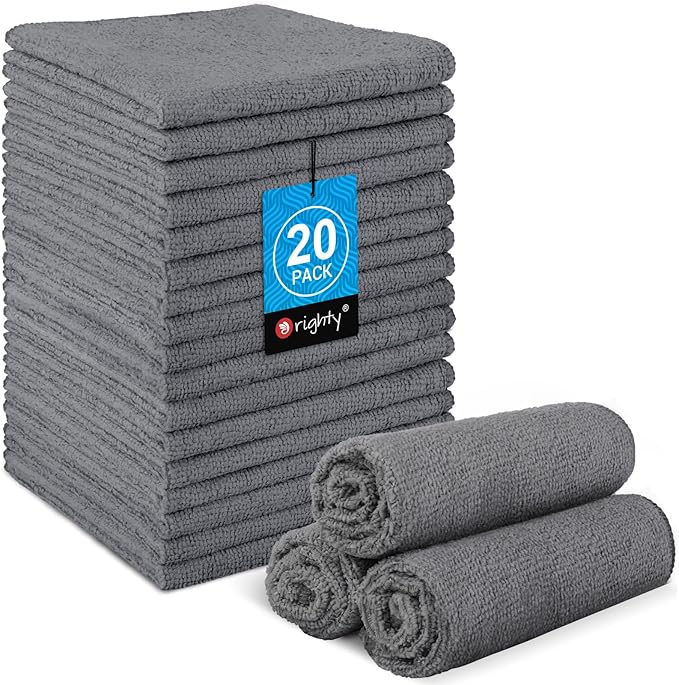 Orighty Washcloths, 20 Pack Microfiber Face Towels, Highly Absorbent and Soft