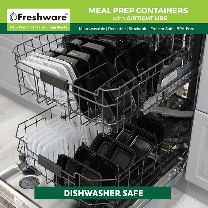 Freshware Meal Prep Containers 2 Compartment