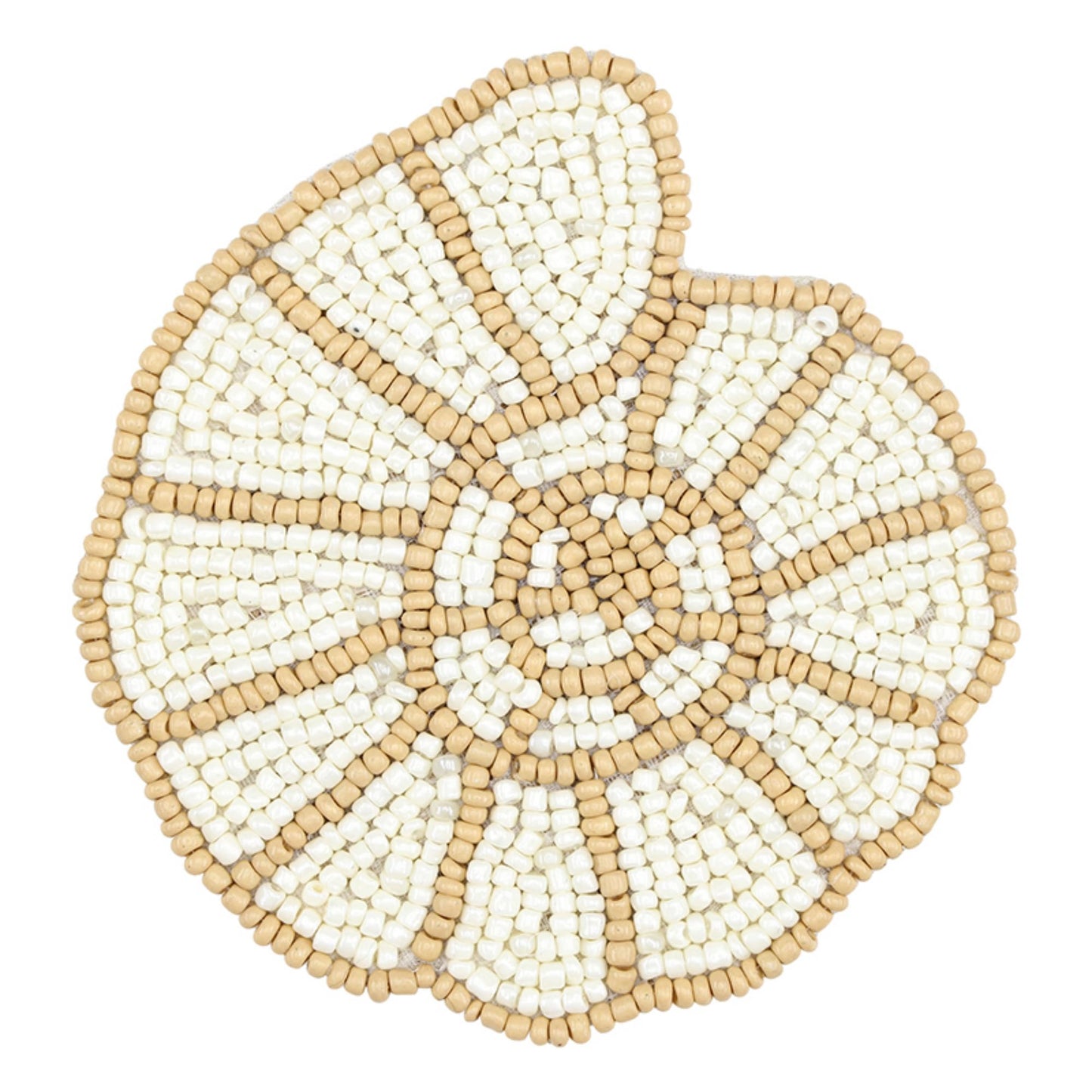 Santa Barbara Design Studios Coasters - Sea Shell Beaded Coaster Set, 4-Count, White Gold