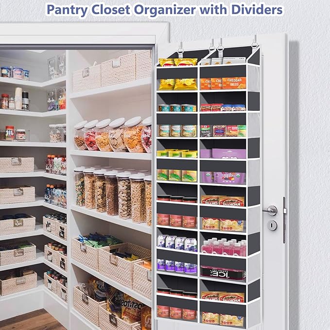 Heavy Duty Over The Door Organizer 6 Tiers, Extra Large Behind Door Storage of