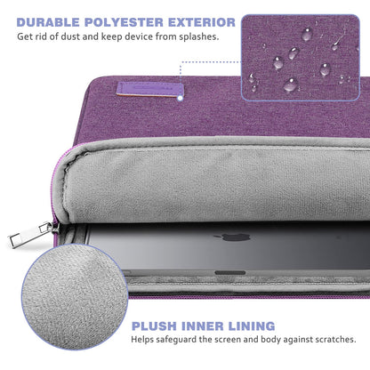 MoKo 9-11 Inch Tablet Sleeve Bag Carrying Case Fits New 11 inch iPad Air M3, iPad A16 2025, iPad Pro 11 M4/Air M2, iPad Air 5/4/3th, iPad 10/9/8/7th, Purple