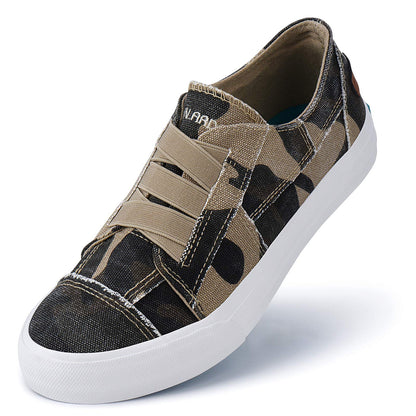 JENN ARDOR Women's Slip On Sneakers No Laces Low Top Canvas Sneakers Fashion Flats Comfortable Casual Walking Shoes