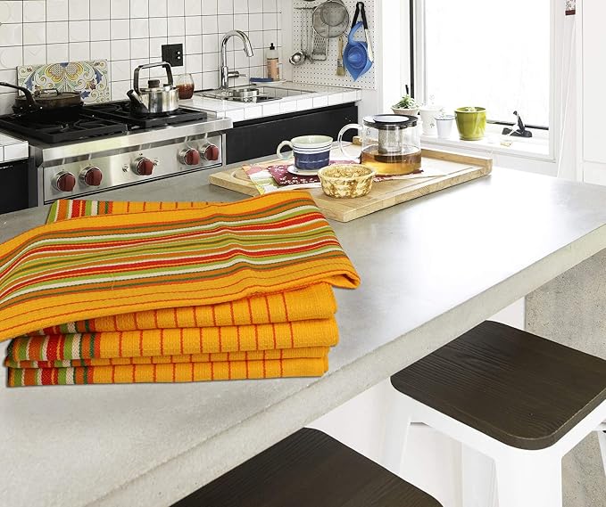 Urban Villa Kitchen Towels Waffle Stripes Dish Towels