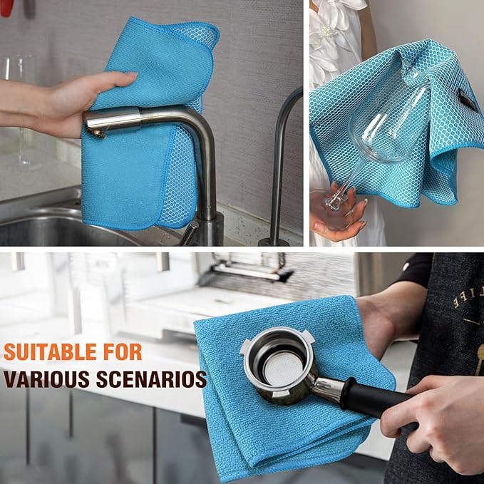 KinHwa Kitchen Washcloths for Dishes Absorbent Microfiber Dish Cloths Quick Dry