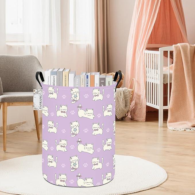 FANKANG Storage Basket, Nursery Hamper Canvas Laundry Basket Foldable